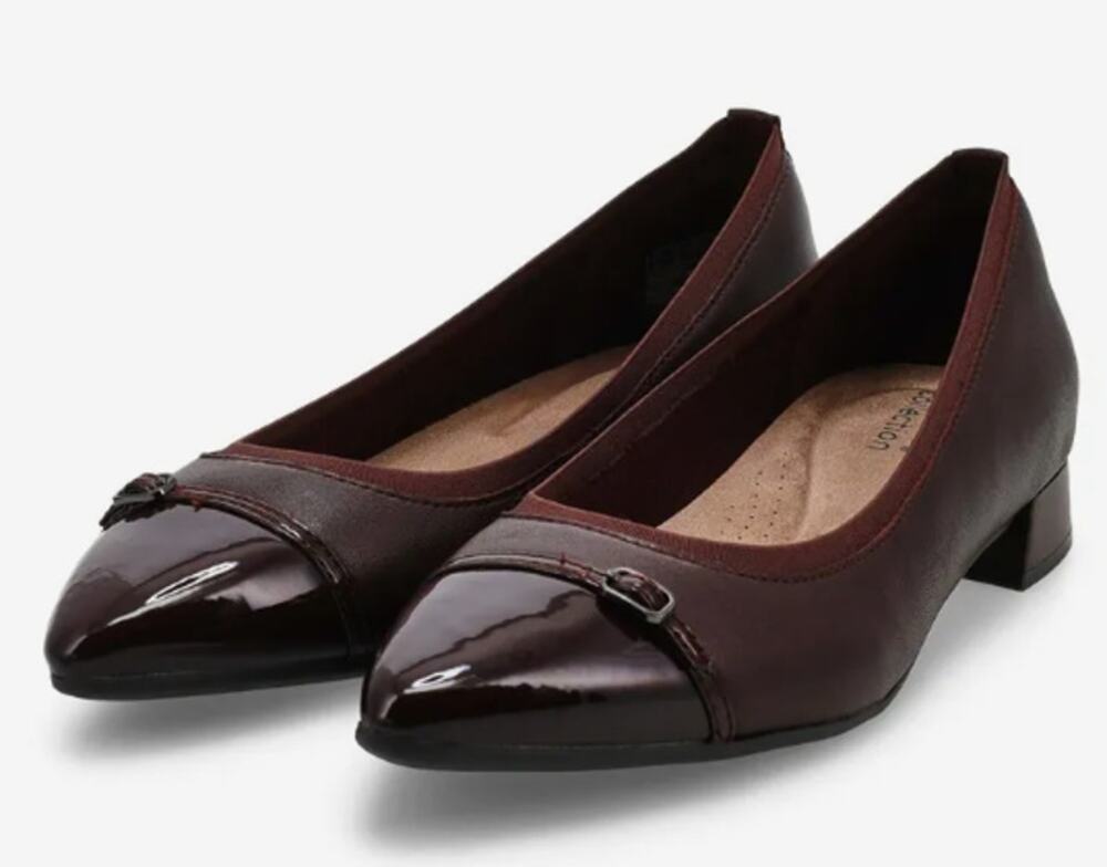 Clarks Natalyn Dusk Shoes Women's Size 6.5 Red Leather Flats Comfort New Box
